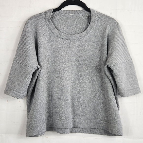 Lululemon Bhakti Reality Knit Casual Preppy Short Sleeve Heathered Grey 6 - Picture 2 of 13